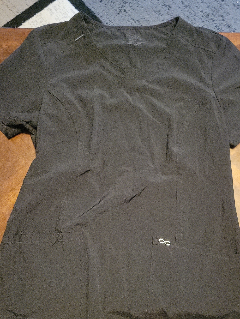 NFINITY Black V-Neck Medical Top